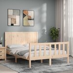 vidaXL Cadre de lit avec tête de lit 140x200 cm bois massif