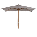 Parasol droit rectangulaire de jardin grande taille dim. 3L x 2l x 2 5H m gris