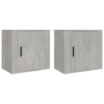 vidaXL Tables de chevet murales 2 Pièces Gris béton 50x30x47 cm