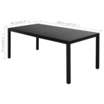 vidaXL Salon de jardin 9 Pièces PVC Résine tressée Noir
