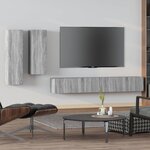 vidaXL Ensemble de meubles TV 4 Pièces Sonoma gris Bois d'ingénierie