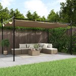 vidaXL Pergola avec toit rétractable taupe 395x292x230 cm