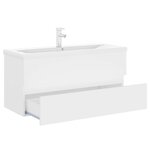 vidaXL Armoire d'évier avec lavabo intégré blanc bois d'ingénierie