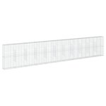 vidaXL Panier gabion avec couvercle 1100x50x200 cm fer galvanisé
