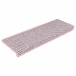 vidaXL Tapis d'escalier autocollants aspect sisal 15 Pièces rose