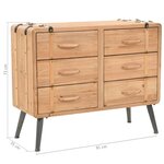 vidaXL Armoire à tiroirs bois de sapin massif 91x35x73 cm