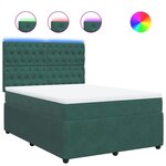 vidaXL Sommier à lattes de lit et matelas Vert foncé 140x200cm Velours