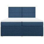 vidaXL Sommier à lattes de lit avec matelas Bleu 200x200 cm Tissu