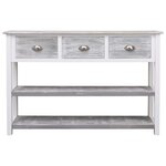 vidaXL Buffet Antique Gris 115x30x76 cm Bois