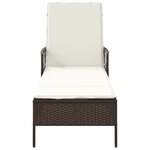 vidaXL Chaise Longue Marron et crème Rattan PE 157 x 55 x 92 cm Pliable