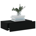 vidaXL Meuble TV avec éclairage LED noir 60x35x15 5 cm