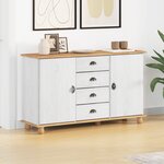 vidaXL Buffet 'ASKIM'Blanc 133.5x40x79 cm Bois massif pin