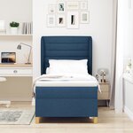 Lit coffre avec matelas vidaXL Bleu 100x200 cm en tissu