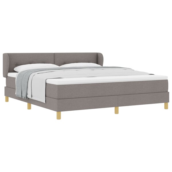 Lit Box Spring vidaXL avec Matelas - Taupe 180x200 cm Tissu