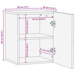 vidaXL Armoire murale de salle de bain 38x34x48cm bois massif manguier