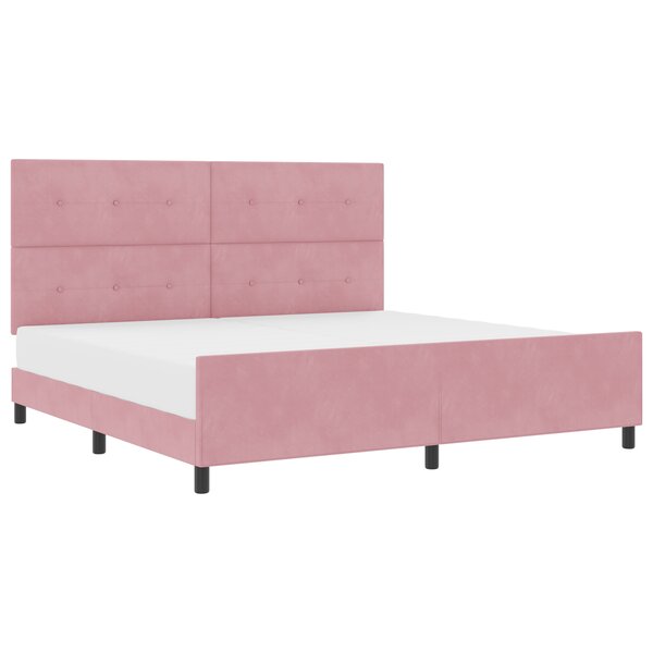Cadre de Lit vidaXL Rose 200x200 cm Velours