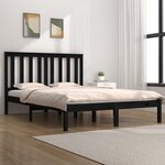 vidaXL Cadre de lit sans matelas noir bois massif 200x200 cm
