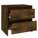 vidaXL Tables de chevet 2Pièces chêne fumé 45x34 5x44 5cm bois ingénierie