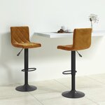 Vidaxl tabourets de bar 2 pcs marron velours