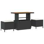 vidaXL Ensemble de Canapé de Jardin 9 Pièces avec Coussins Noir Poly Rattan Acacia
