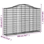 vidaXL Panier de gabions arqué 200x30x120/140 cm Fer galvanisé