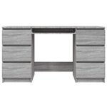 Bureau table poste de travail meuble d'ordinateur informatique étude sonoma 140 x 50 x 77 cm bois d'ingénierie gris 02_0023960
