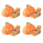 vidaXL Sangle d’arrimage à cliquet 4 Pièces 0 4 tonne 6 m x 25 mm Orange
