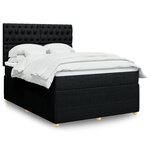 vidaXL Sommier à lattes de lit avec matelas Noir 140x190 cm Tissu