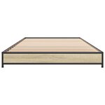 vidaXL Cadre de lit chêne sonoma 75x190 cm bois d'ingénierie et métal