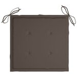 vidaXL Chaises de jardin avec coussins taupe lot de 3 Bois teck massif