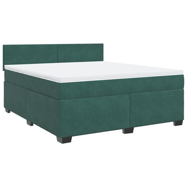 vidaXL Sommier à lattes de lit et matelas Vert foncé 180x200cm Velours