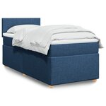 vidaXL Sommier à lattes de lit avec matelas Bleu 90x200 cm Tissu