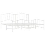 vidaXL Cadre de lit métal sans matelas et pied de lit blanc 193x203 cm
