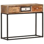 vidaXL Table console Doré 90x30x75 cm Bois de récupération massif