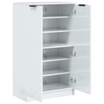 vidaXL Meuble chaussures Blanc brillant 59x35x100 cm Bois d'ingénierie