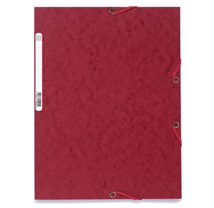 Chemise 3 rabats +elast A4 carte cerise EXACOMPTA