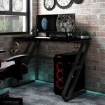 vidaXL Bureau de jeu avec pieds en forme de ZZ Noir 110x60x75 cm
