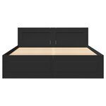 vidaXL Cadre de lit avec tête de lit sans matelas noir 120x190 cm