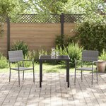 vidaXL Ensemble de jardin 3 pièces gris poly rattan
