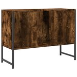 vidaXL Armoire lavabo de salle de bain chêne fumé bois d'ingénierie