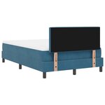 vidaXL Lit à ressorts avec Matelas & LED Bleu Nuit 120x190 cm en Velours