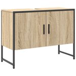 Ensemble de meubles de salle de bain 3 pièces vidaXL chêne sonoma en bois d'ingénierie