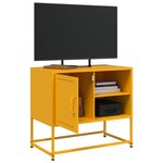 vidaXL Meuble TV jaune moutarde 68x39x60 5 cm acier