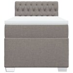 vidaXL Sommier à lattes de lit avec matelas Taupe 90x190 cm Tissu