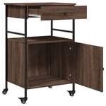 vidaXL Chariot de cuisine chêne marron 56x43x89 5 cm bois d'ingénierie