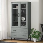 vidaXL Bibliothèque avec pieds en métal Gris 85x35x172 5 cm Bois OSLO
