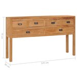 vidaXL Buffet 125x30x75 cm bois de teck massif