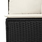 vidaXL Ensemble de Canapé de Jardin 9 Pièces avec Coussins Noir Poly Rattan Acacia