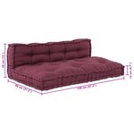 Coussin de canapé palette vidaXL avec support lombaire en tissu rouge