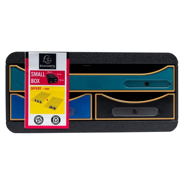 Module De Classement Small Box 3 Tiroirs Neo Deco - Couleurs Assorties - Exacompta